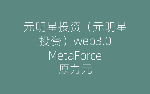 元明星投资（元明星投资）web3.0MetaForce原力元