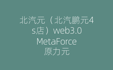 北汽元（北汽鹏元4s店）web3.0MetaForce原力元